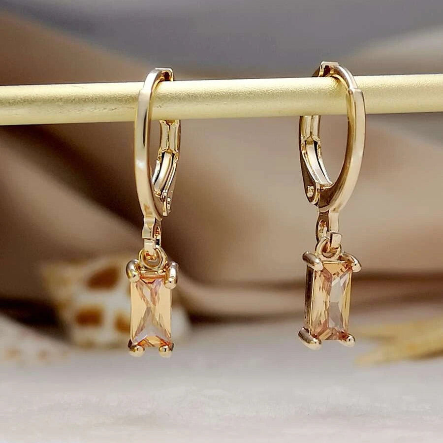 Cubic Zirconia Earrings in Gold