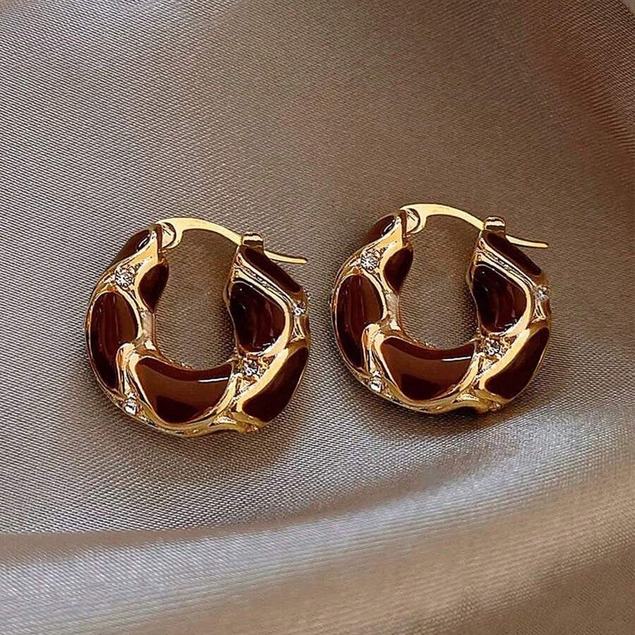 Elegant Enamel Hoop Earrings