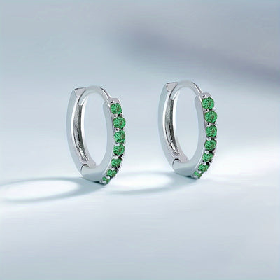 Elegant Hoop Earrings with Zircons