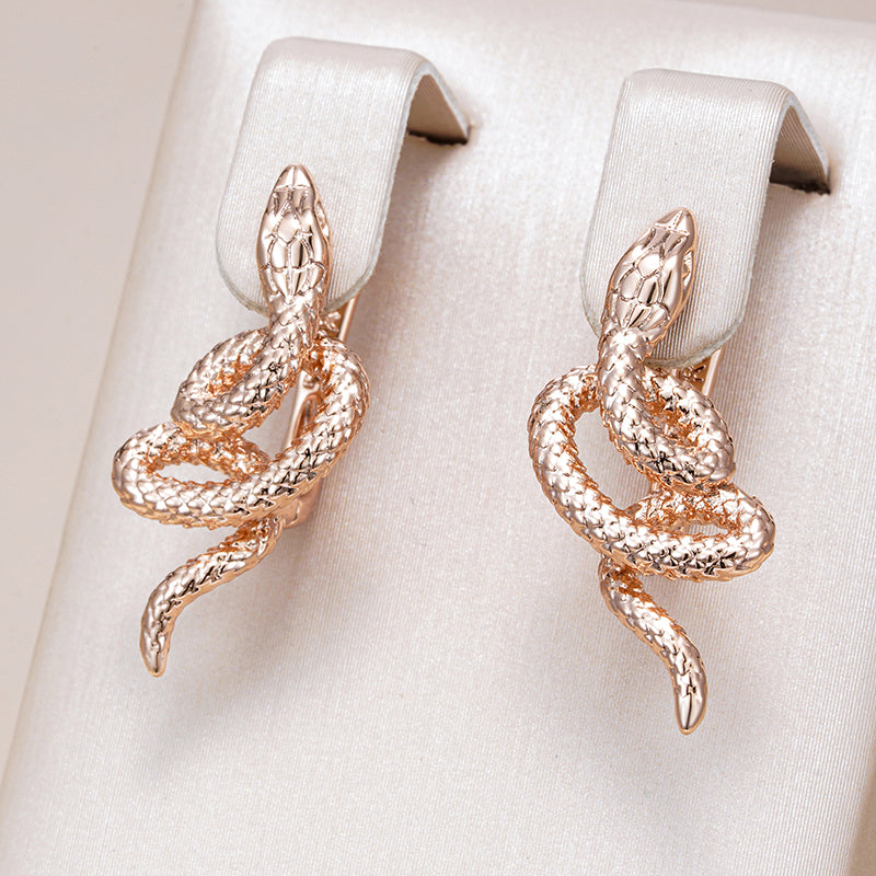 Elegant Golden Snake Earrings