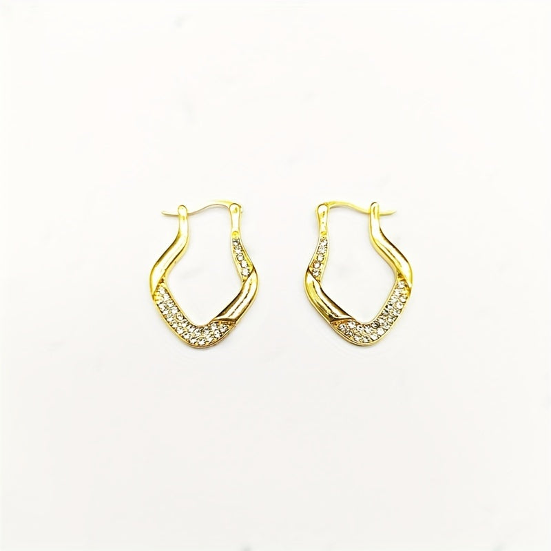 Elegant Zirconia Embellished Earrings