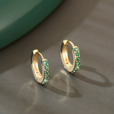 Elegant Hoop Earrings with Zircons