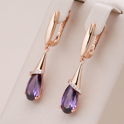 Elegant Waterdrop Crystal Gold Earrings