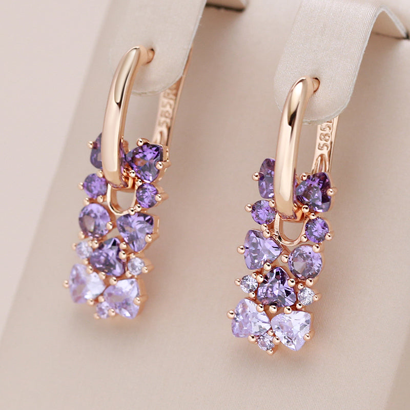 Elegant Rose Gold Geometric Drop Earrings