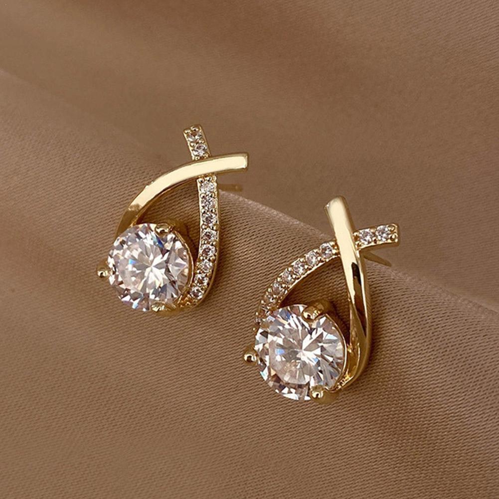 Elegant Zircon Studded Earrings