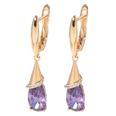 Elegant Waterdrop Crystal Gold Earrings