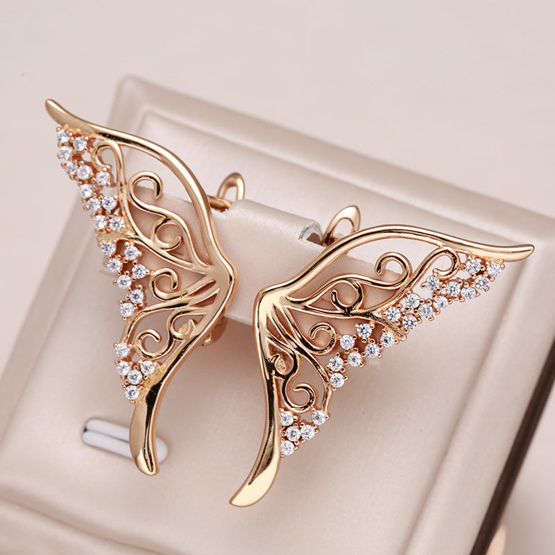 Elegant Butterfly Wings Gold Earrings