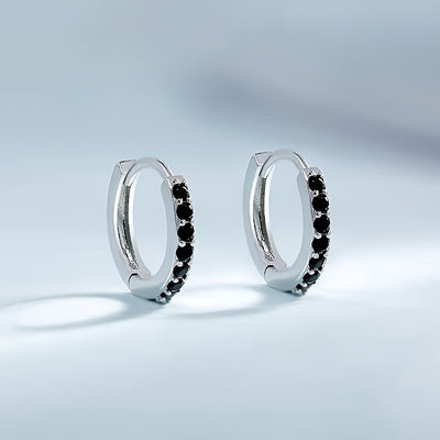 Elegant Hoop Earrings with Zircons