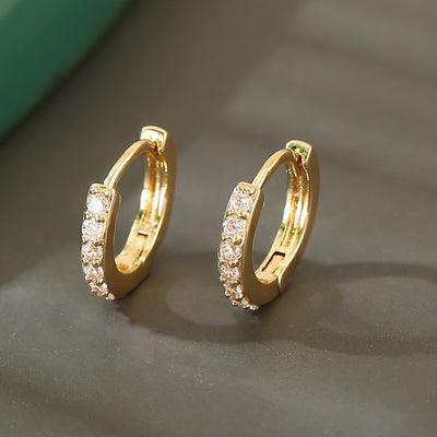 Elegant Hoop Earrings with Zircons