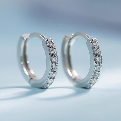 Elegant Hoop Earrings with Zircons