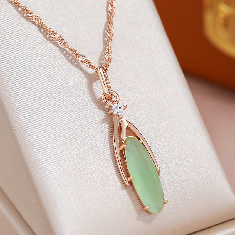 Elegant Green Zircon Pendant Necklace