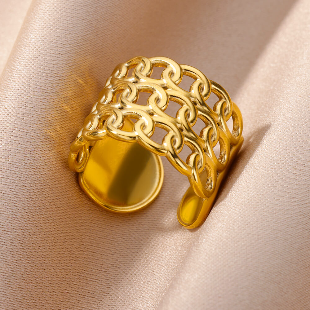 Luxury Gold Chain Adjustable Ring