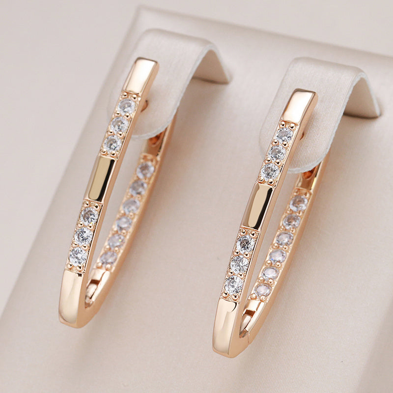 Elegant Zirconia Earrings in Rose Gold