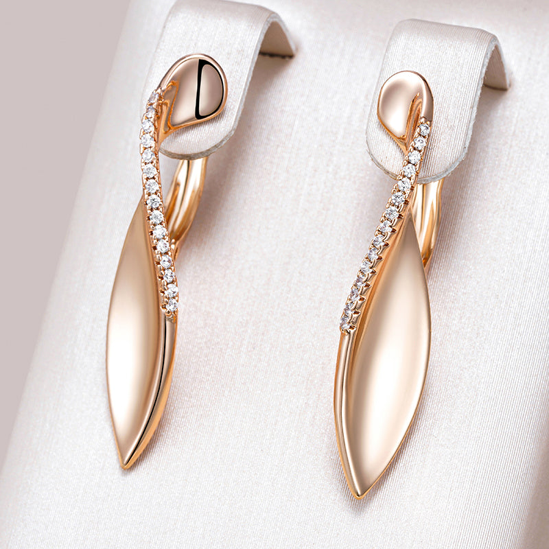 Elegant Studded Gold Dangle Earrings